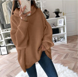 Gcfaka And Winter Hot Style Fashion Women's Casual Knit Sweater Loose Solid Color Turtleneck Sweater Women's Clothing