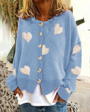 Gcfaka And Winter New Women's Sweater Single Breasted Love Sweater Women's Cardigan