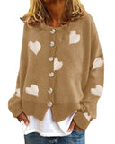 Gcfaka And Winter New Women's Sweater Single Breasted Love Sweater Women's Cardigan